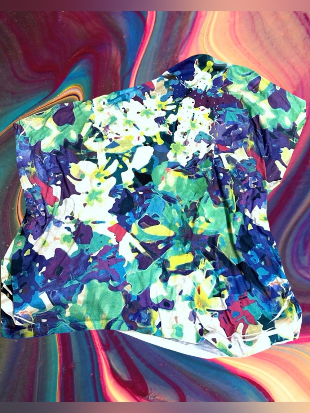 Fashion Bug Women’s plussize Stretchy Floral Embellished One-shoulder Top❤️❤️3X
